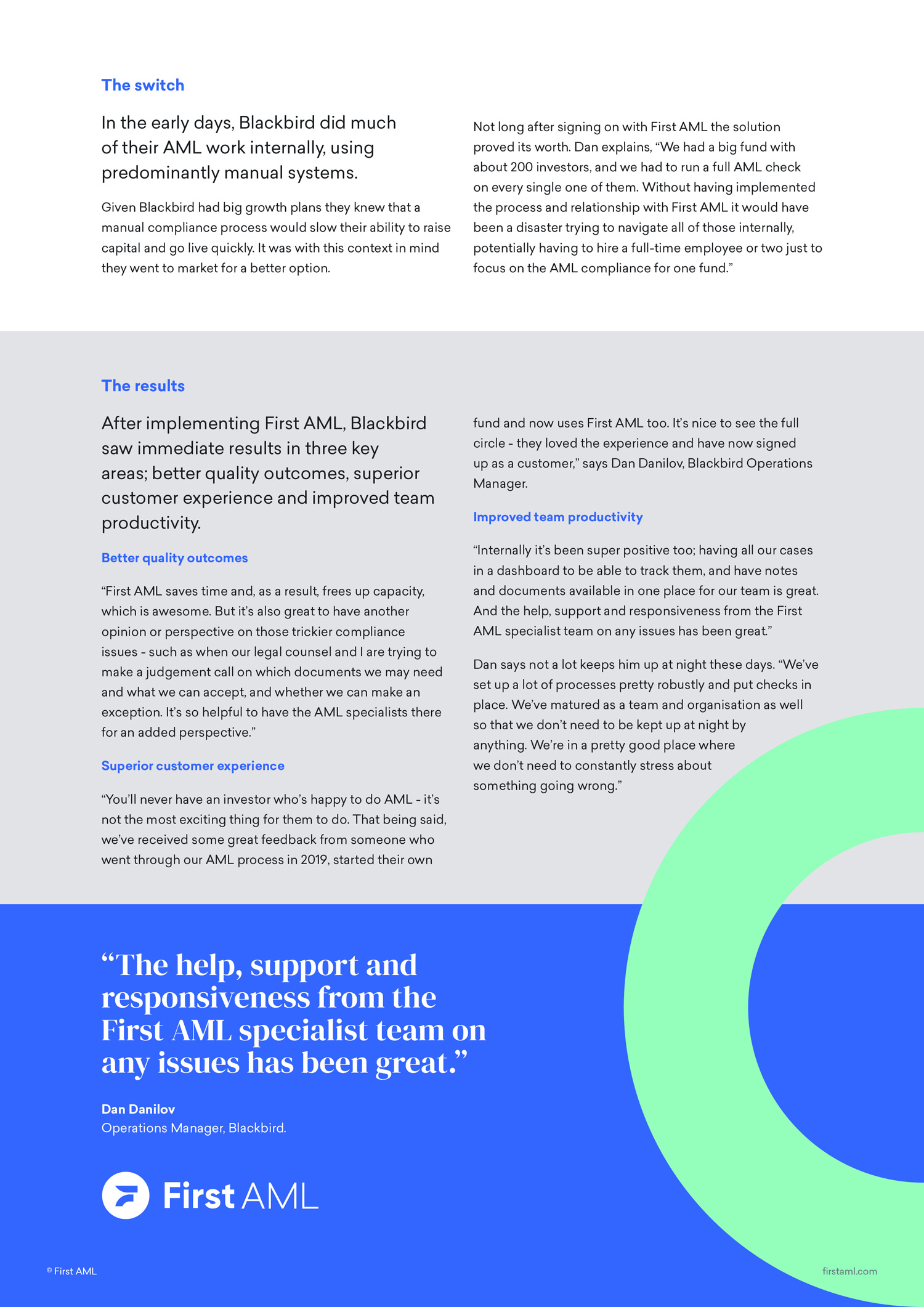 Case study: Blackbird | First AML